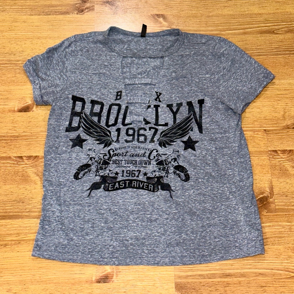 Brooklyn 1967 Vintage Style Gray Tee Shirt Small